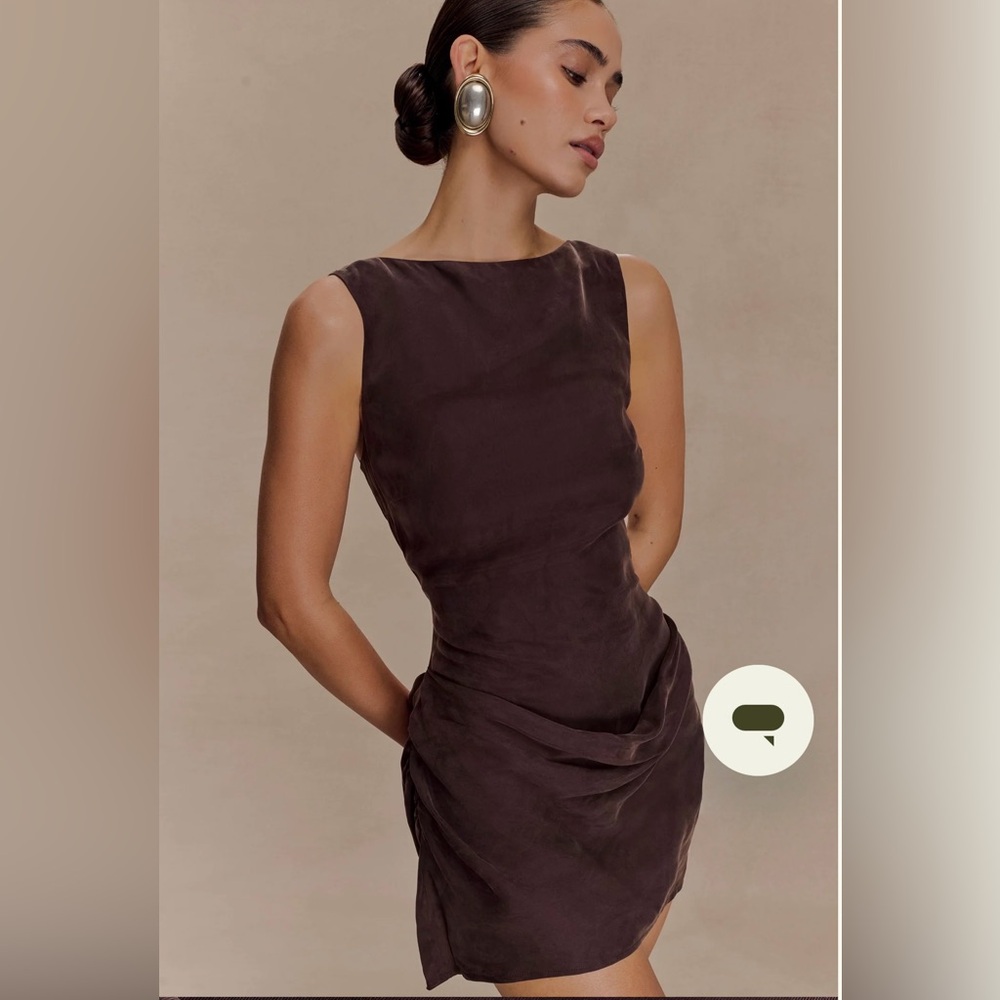 Meshki Chocolate Brown Mini Dress
